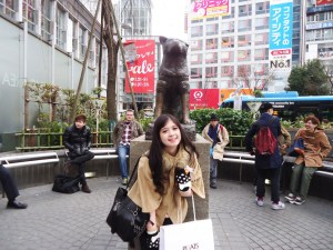 Hachiko statue in front of Shibuya train station